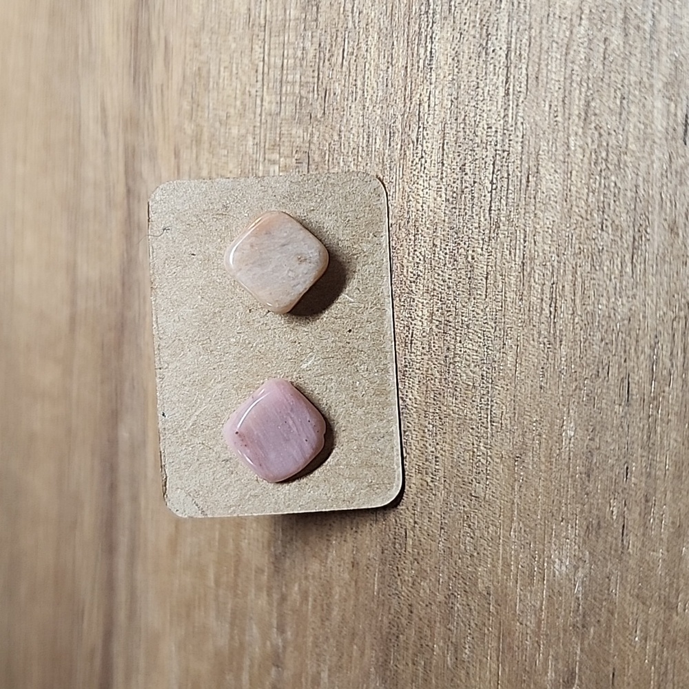 Rhodonite Stud Earrings - Picture 5 of 10